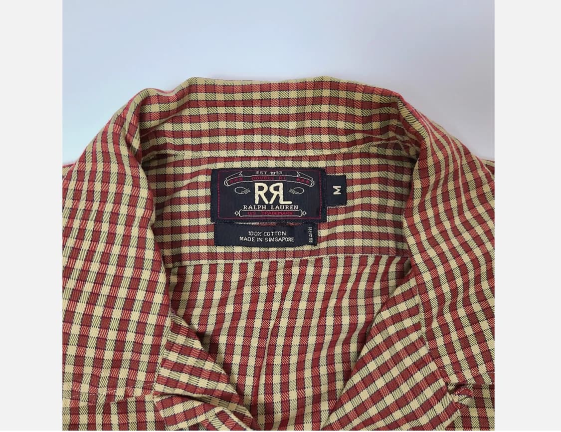 90s RRL 더블알엘 체크 반팔 오픈 칼라 셔츠 상품이미지2