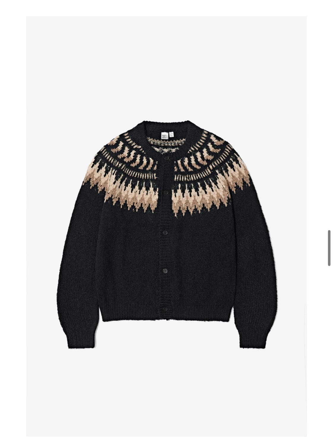 [정품][M] 파르티멘토 노르딕 니트 가디건 블랙 상품이미지4