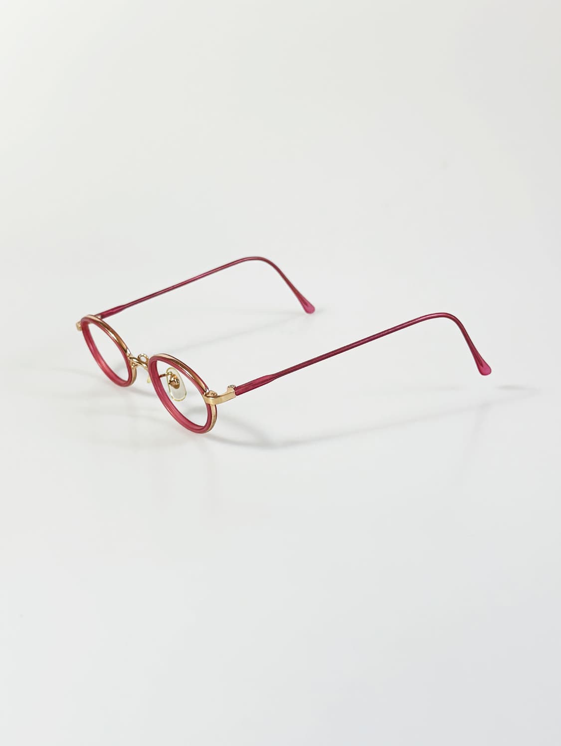 90s 라이트 핑크 오벌 메탈 프레임 빈티지 안경 상품이미지3