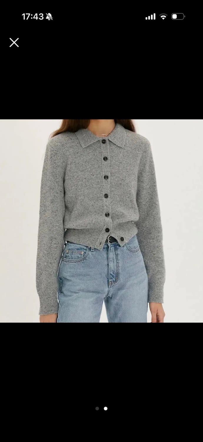 던스트 오픈 카라 니트 가디건 멜란지그레이 상품이미지2