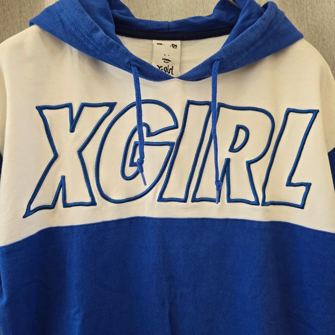 X-girl 엑스걸 로고 투톤 반팔 후드티 상품이미지4