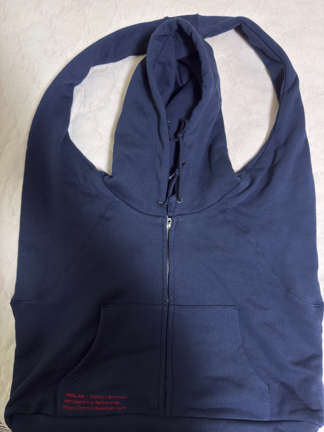 앵글런(Anglan) Zip-Up Hoodie Bag - Navy 상품이미지5