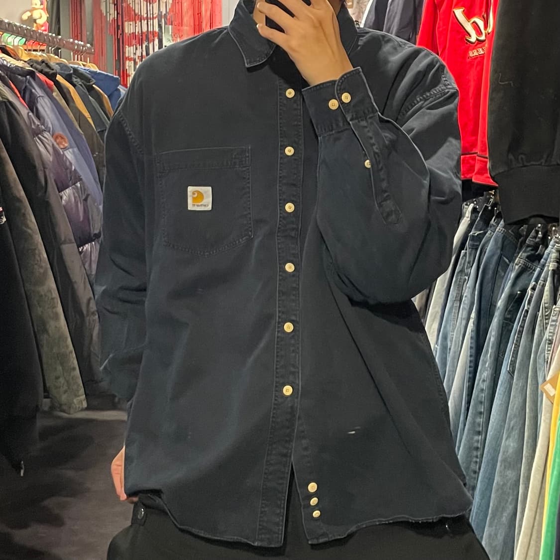 [IM] carhartt 칼하트 딥네이비 긴팔셔츠 상품이미지2