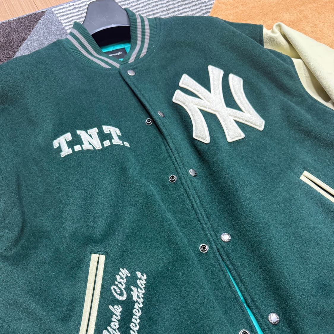 [XXL] 디스이스네버댓&MLB 바시티 자켓 그린 상품이미지2