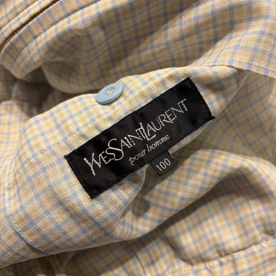 [100] 입생로랑 뿌르 옴므 린넨 체크 패턴 자켓 D826 상품이미지10