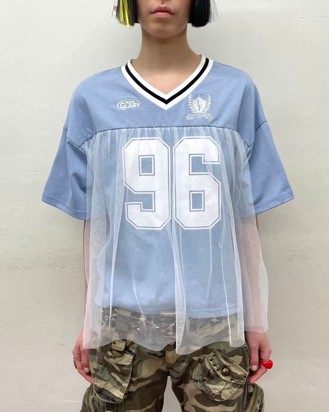 Sporty White Lace 96 Blue T-Shirt  상품이미지1