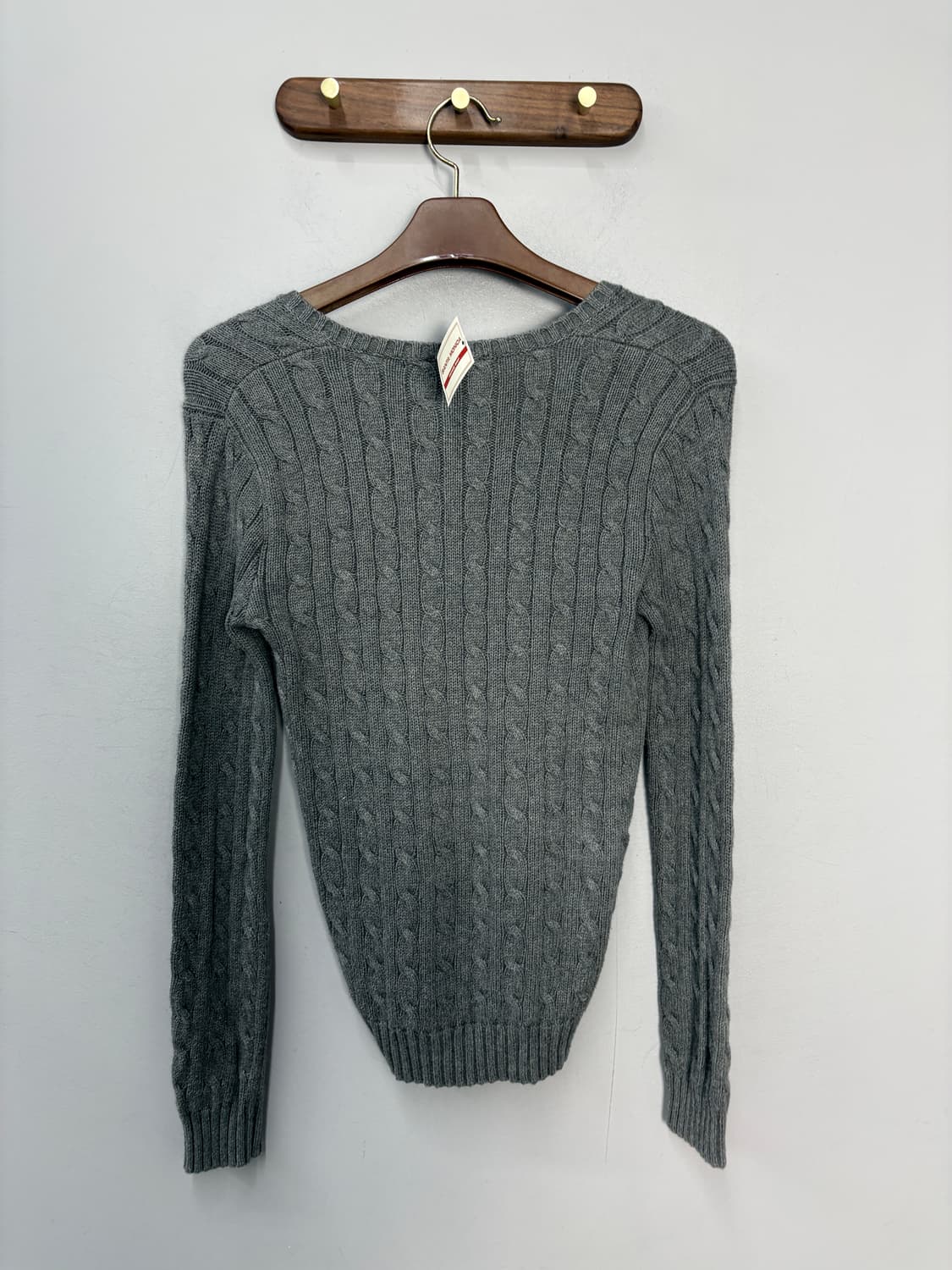 폴로랄프로렌 스포츠 핑크포니 꽈배기 브이넥 그레이니트 A3568 상품이미지4