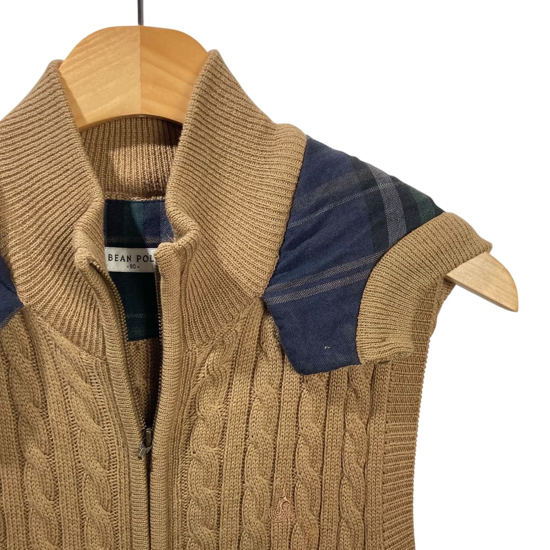 빈폴 베이지 케이블 니트 집업 베스트 상품이미지3