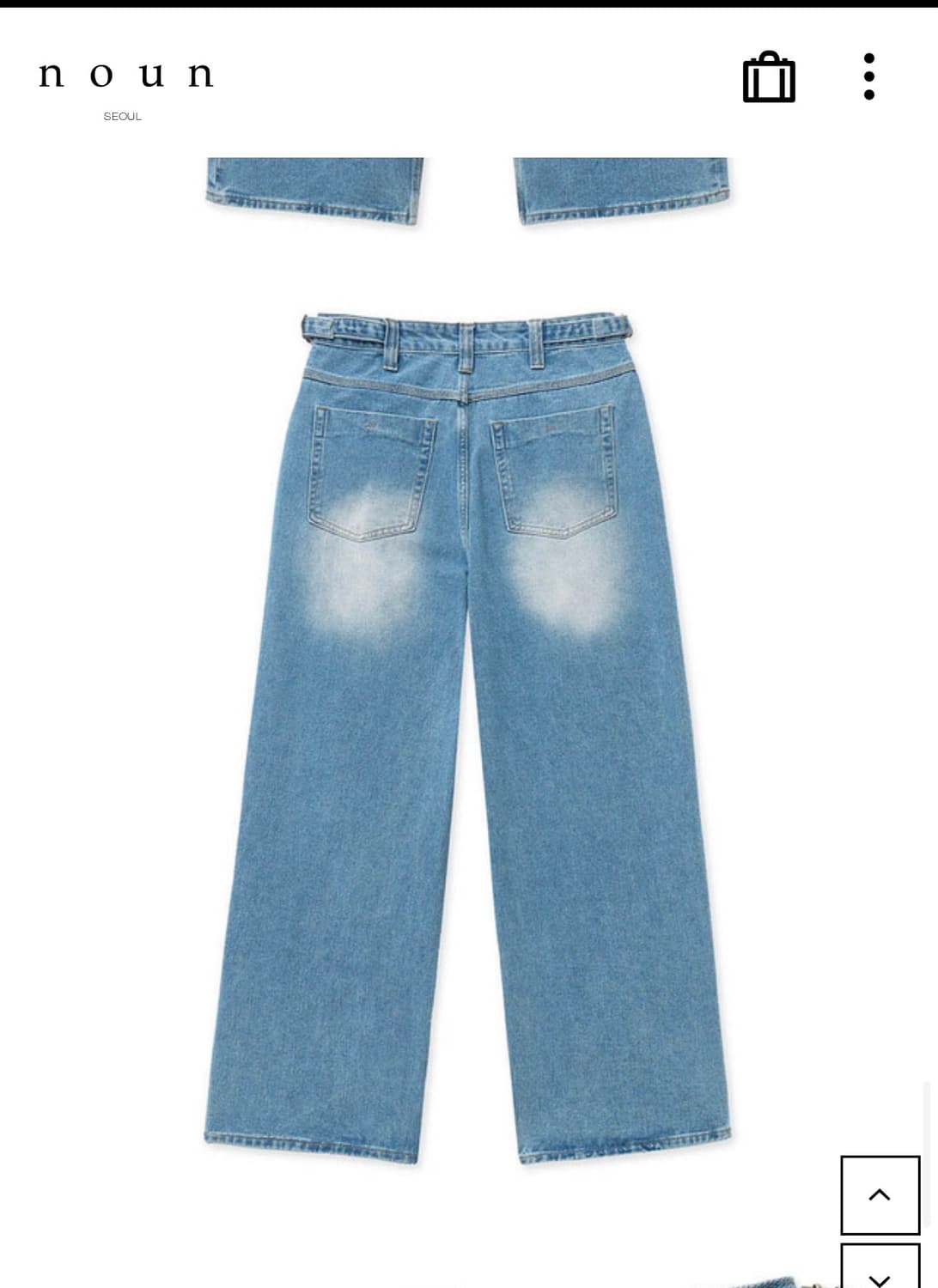 노운 와이드 데님 팬츠 (미드 블루) 상품이미지4