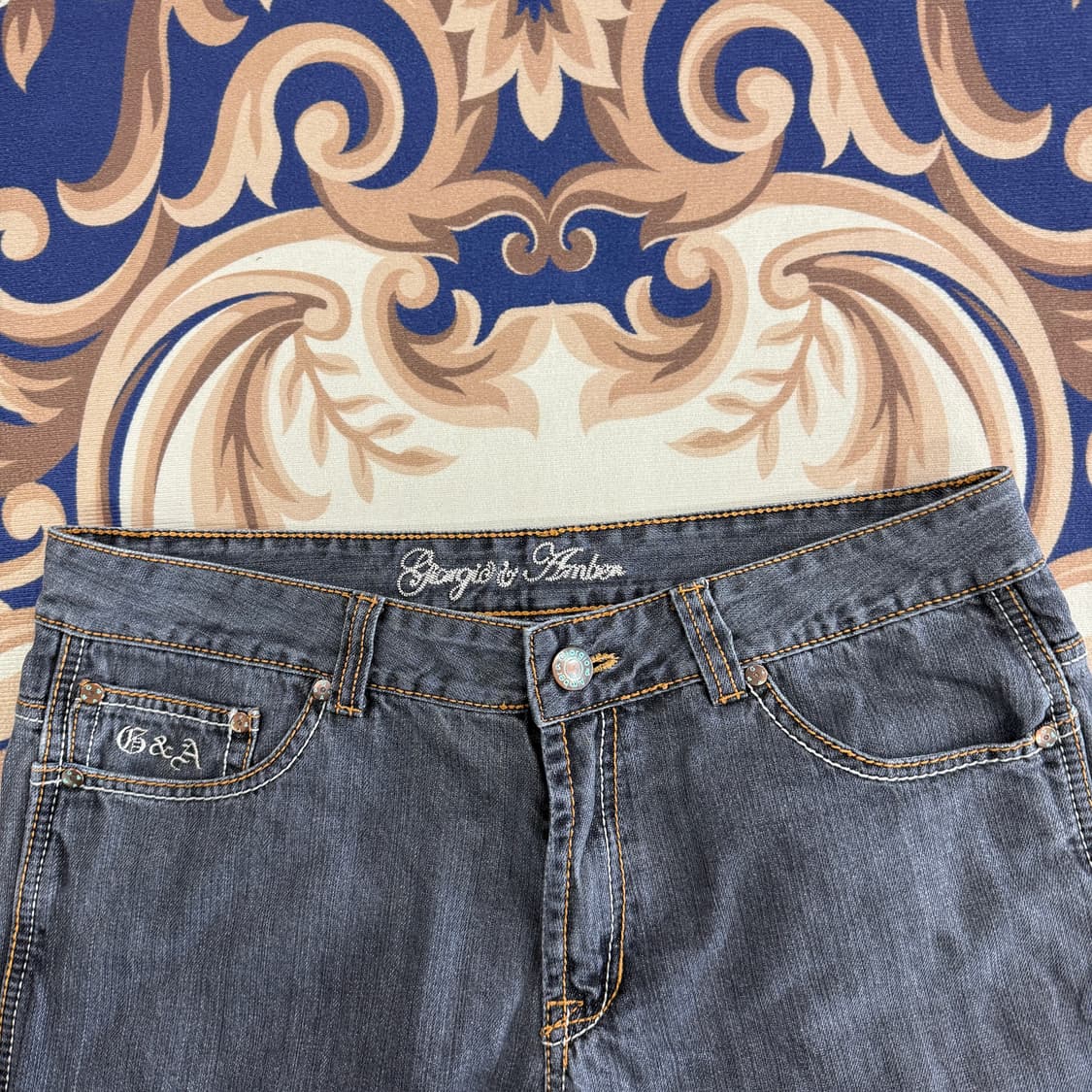 (34) GIORGIO& AMBER 올드스쿨 흑청 데님팬츠 상품이미지4