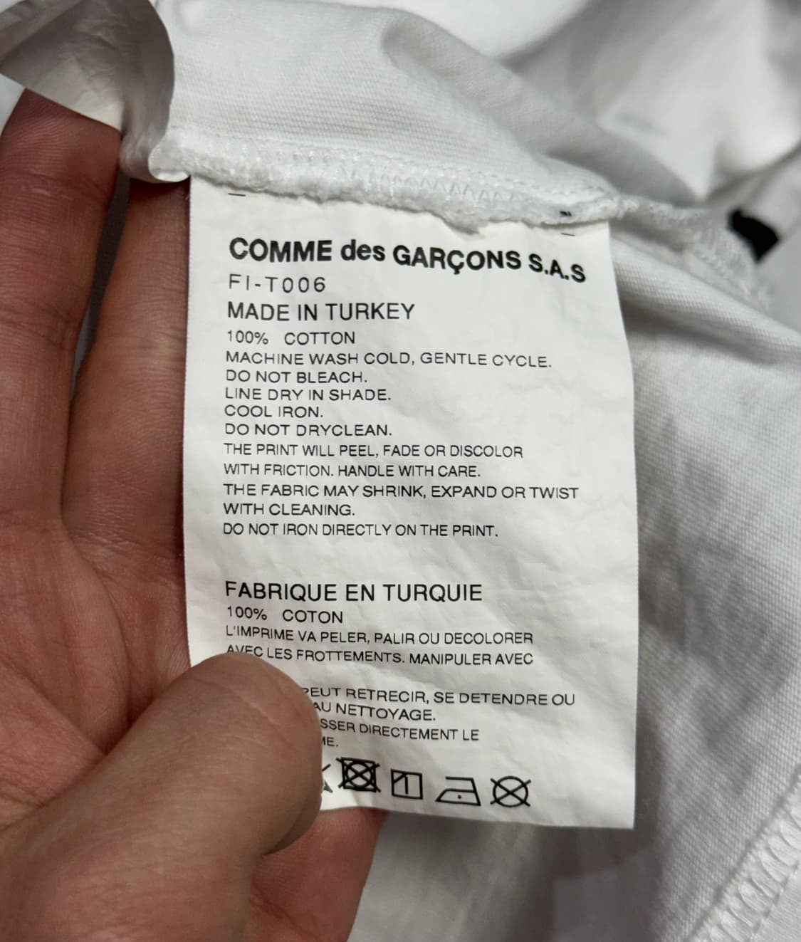 꼼데가르송 페인트 스플래터 splat 그래픽 반팔 티셔츠 상품이미지3