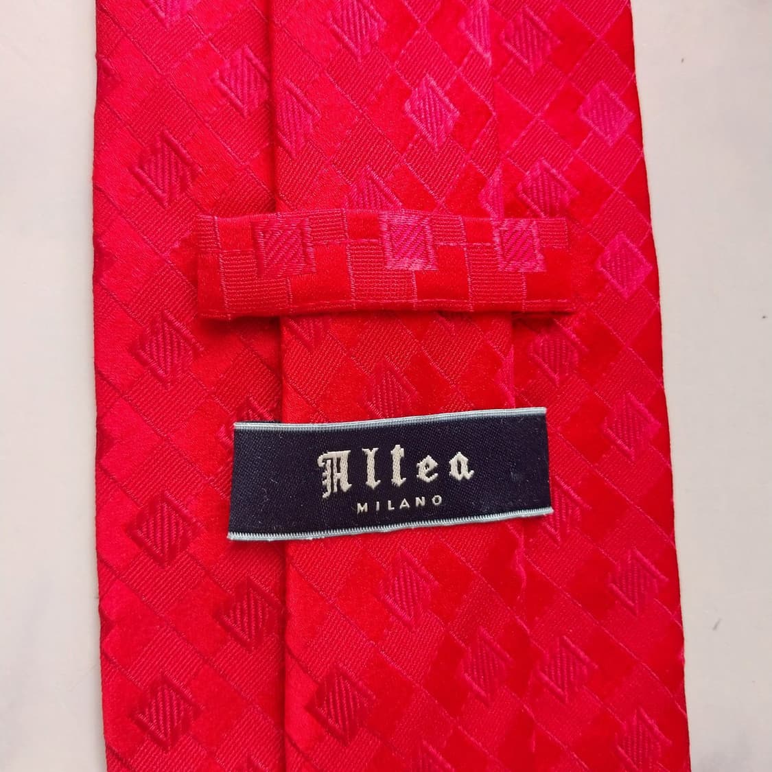 알테아 실크 레드 자카드 넥타이 9.3cm A+등급 K2104 상품이미지9
