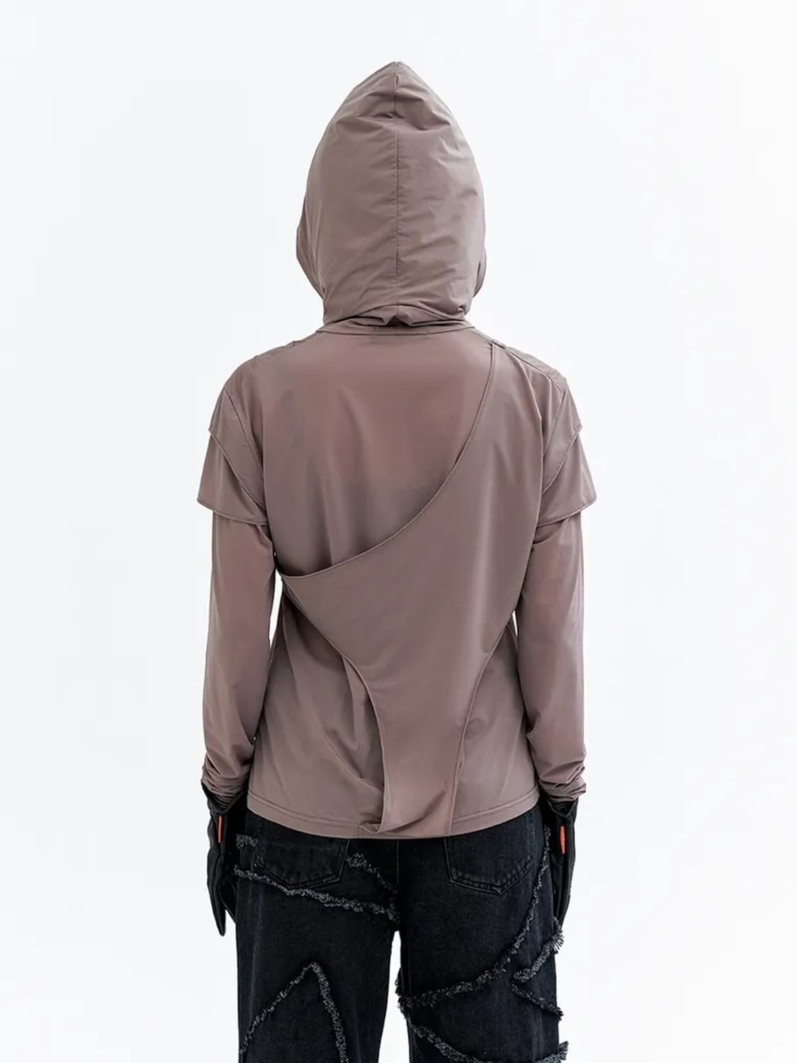 LEEY YEEL CUFFS SHIRRING LAYERED HOODED 상품이미지3