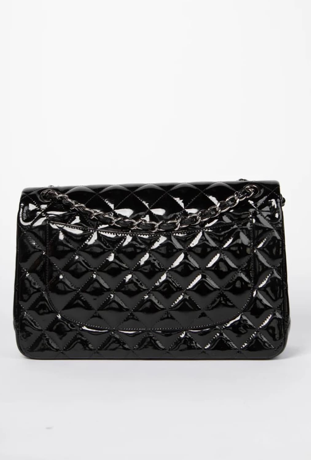 2010s 샤넬 클래식 은장 플랩백 미듐 블랙 정품 상품이미지4