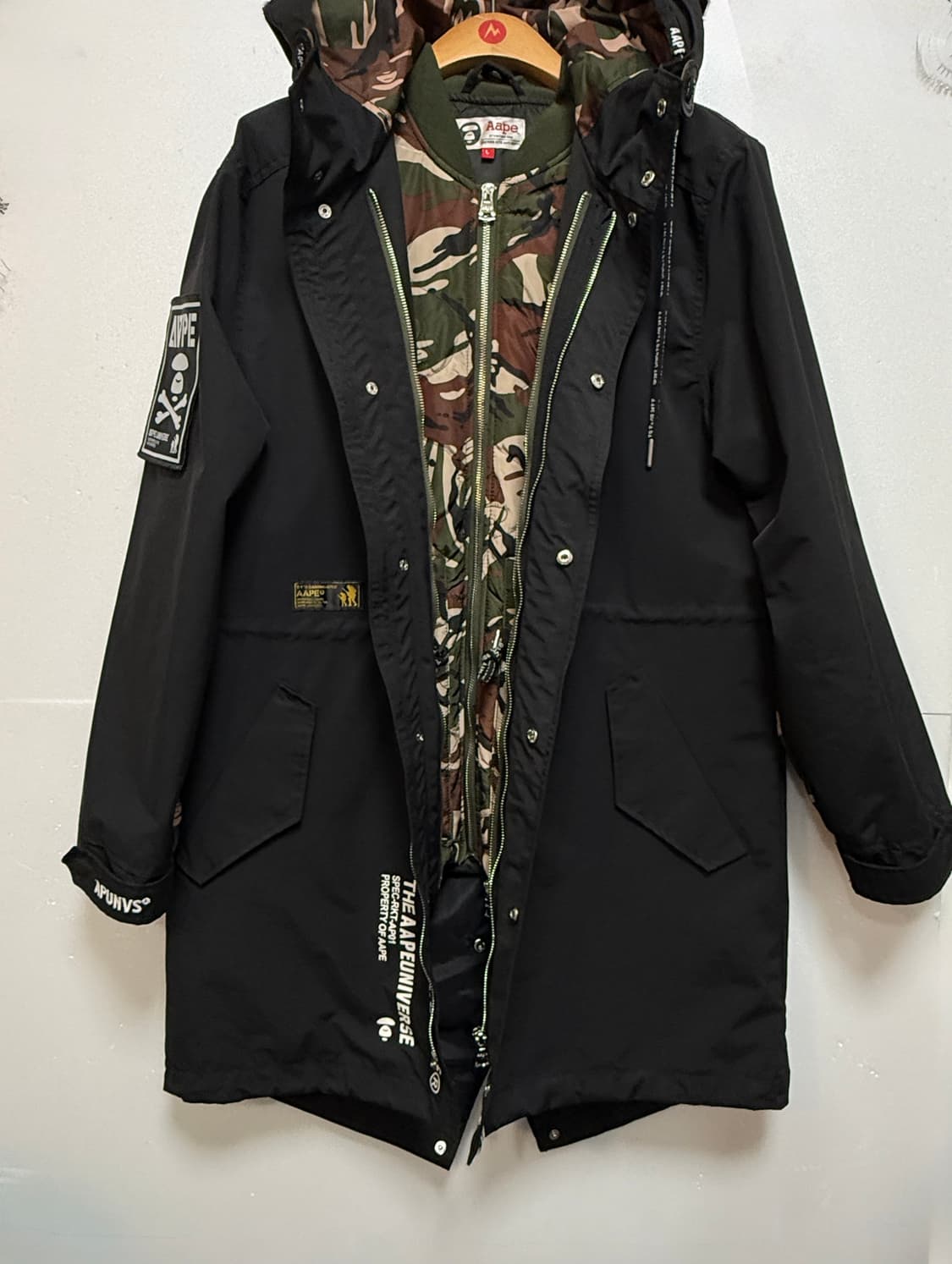 AAPE BY *A BATHING APE®  카모 투인원 파카 재킷 L 상품이미지3