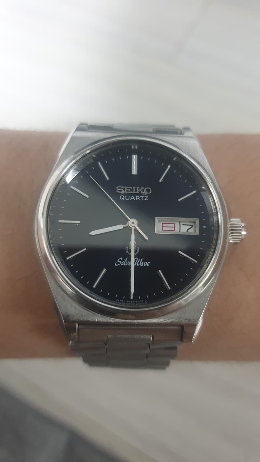 세이코 실버웨이브 빈티지 드레스  35mm 네이비 선레이 오리지널 뻐뻐시 상품이미지4