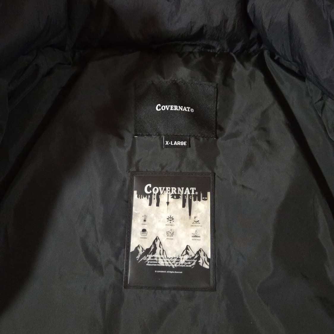 커버낫 RDS 커버라이트 스탠 카라 다운 경량패딩 XL 블랙 상품이미지8