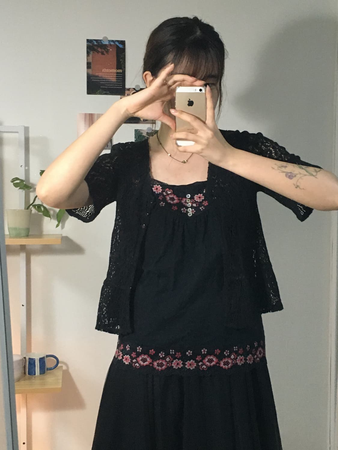 레이스가디건+빨간꽃나시+블랙요정드레스 상품이미지2