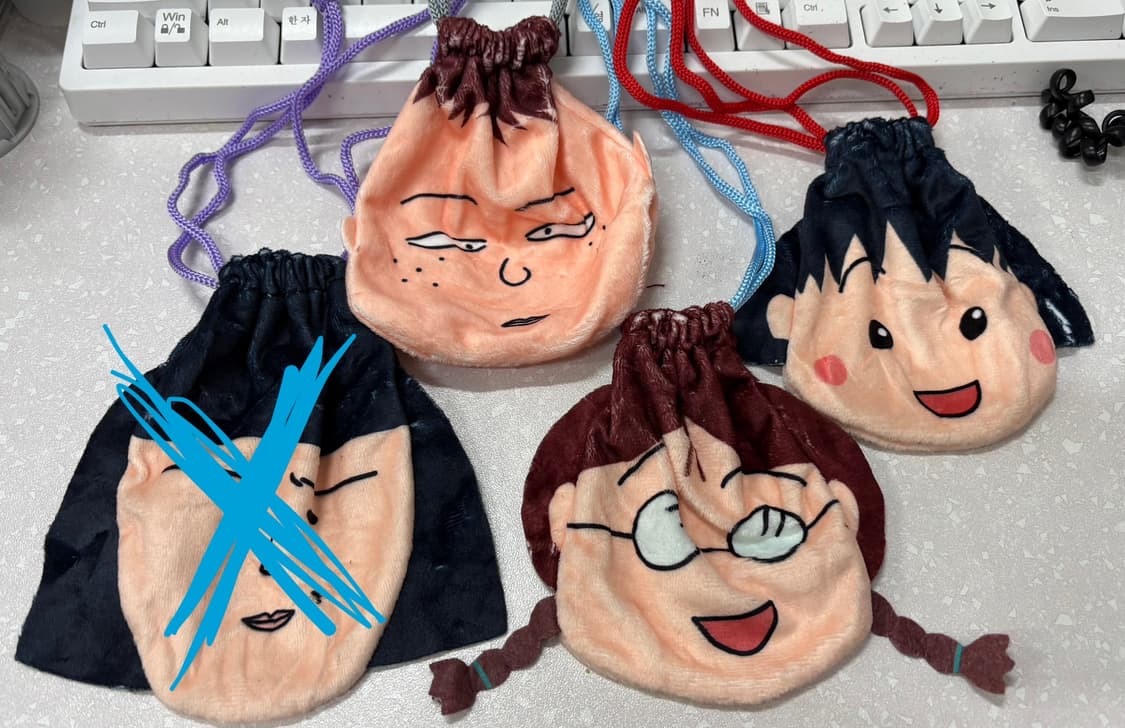 치비마루코짱 파우치 가챠캡슐/ 마루코 복조리 파우치 상품이미지1