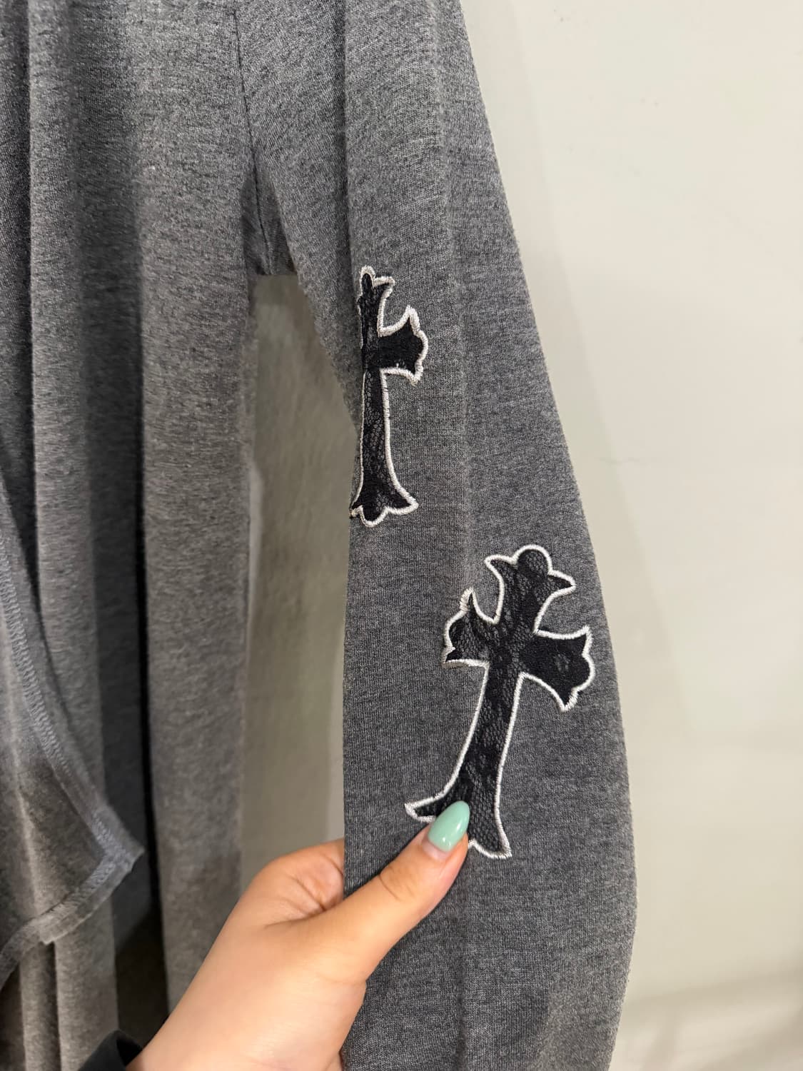 M•K•R lace cross drape hood cardigan 상품이미지9