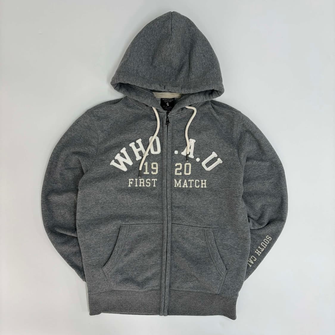 후아유 y2k 그레이 러블리힙 스웻 후드집업 희귀져지(L) 상품이미지2