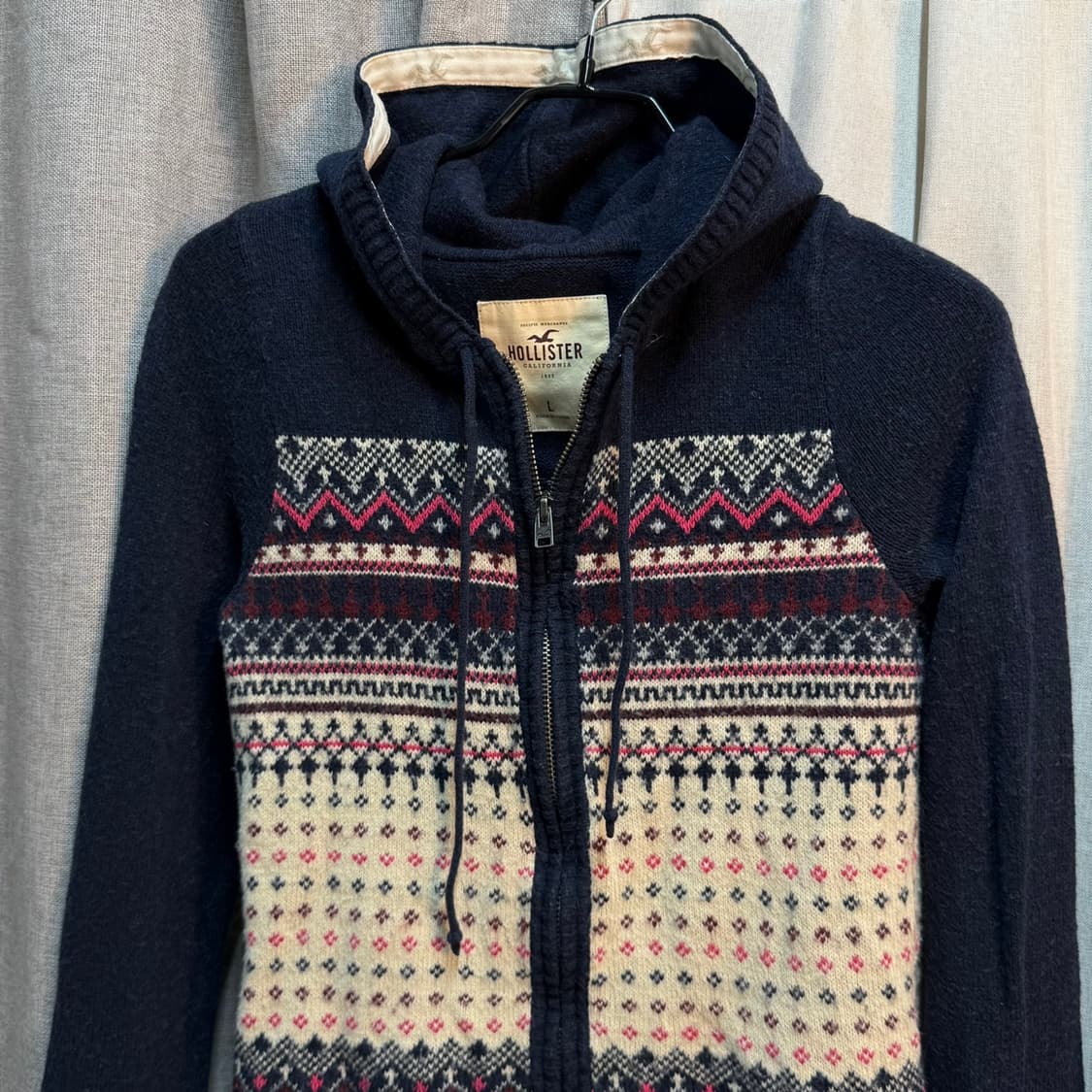 [S] 홀리스터 여성 숏 크롭 니트 후드집업 상품이미지3