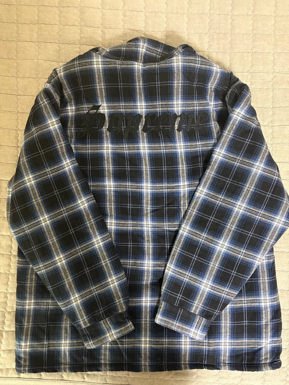 슈프림 라인드 집업 후드 플란넬 셔츠 블랙 xl 상품이미지3