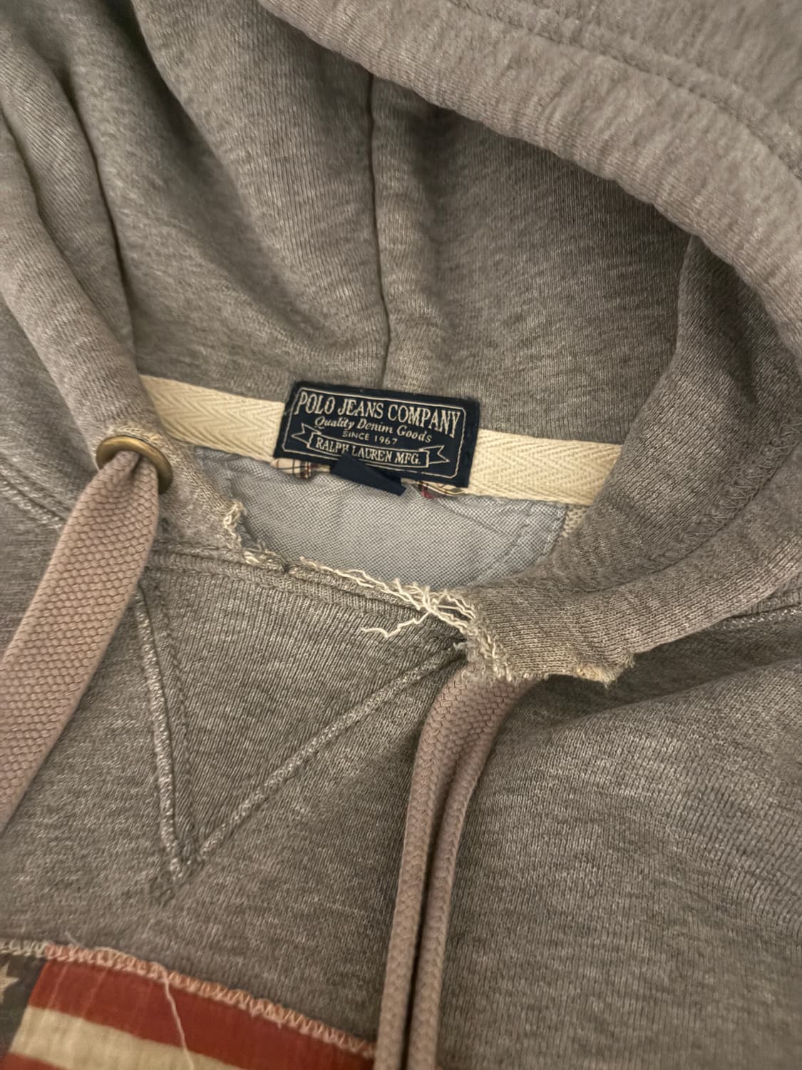 폴로 빈티지 해골성조기 후드티 상품이미지3