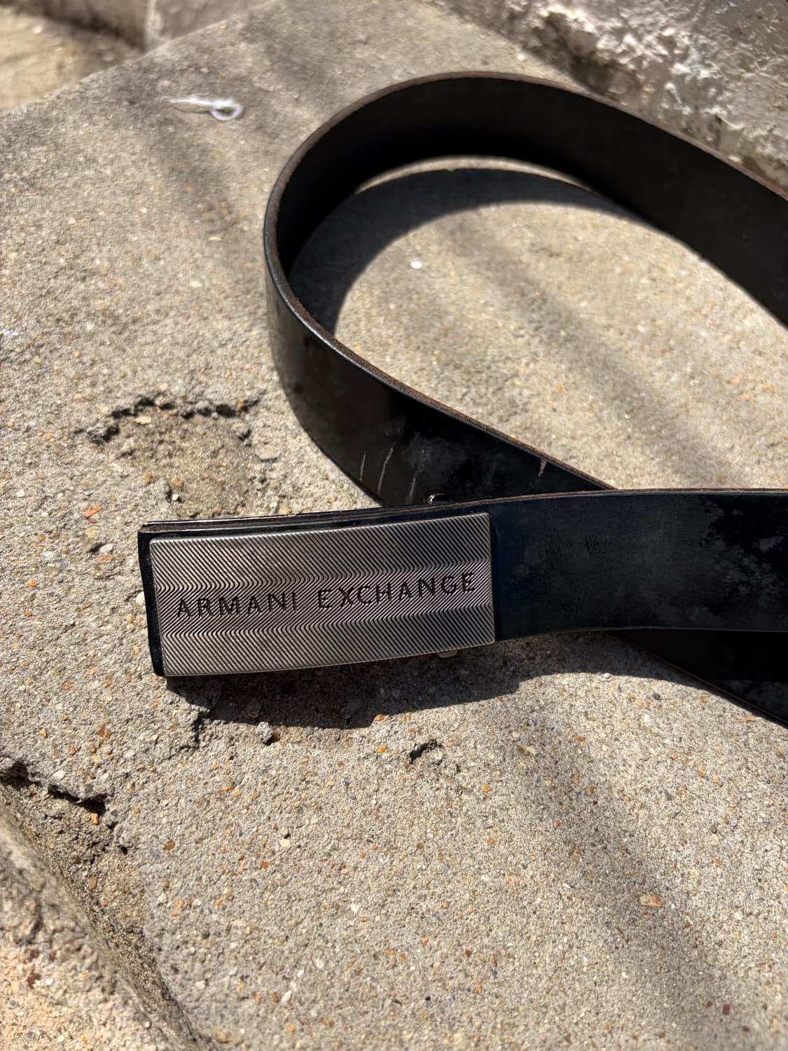 Armani Exchange 블랙 레더 벨트 상품이미지5