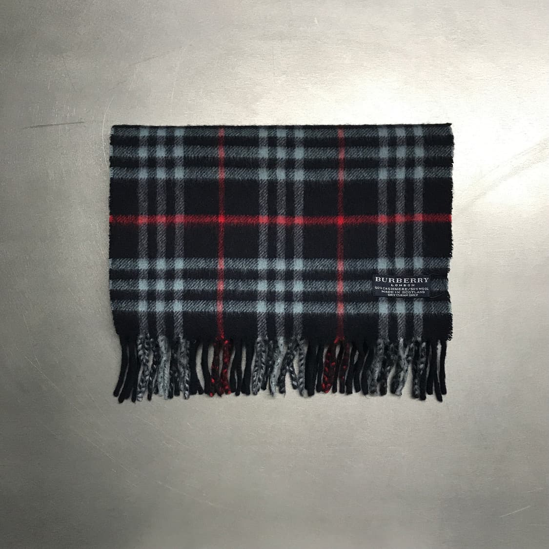 버버리 정품 캐시미어/울 머플러 네이비 상품이미지2