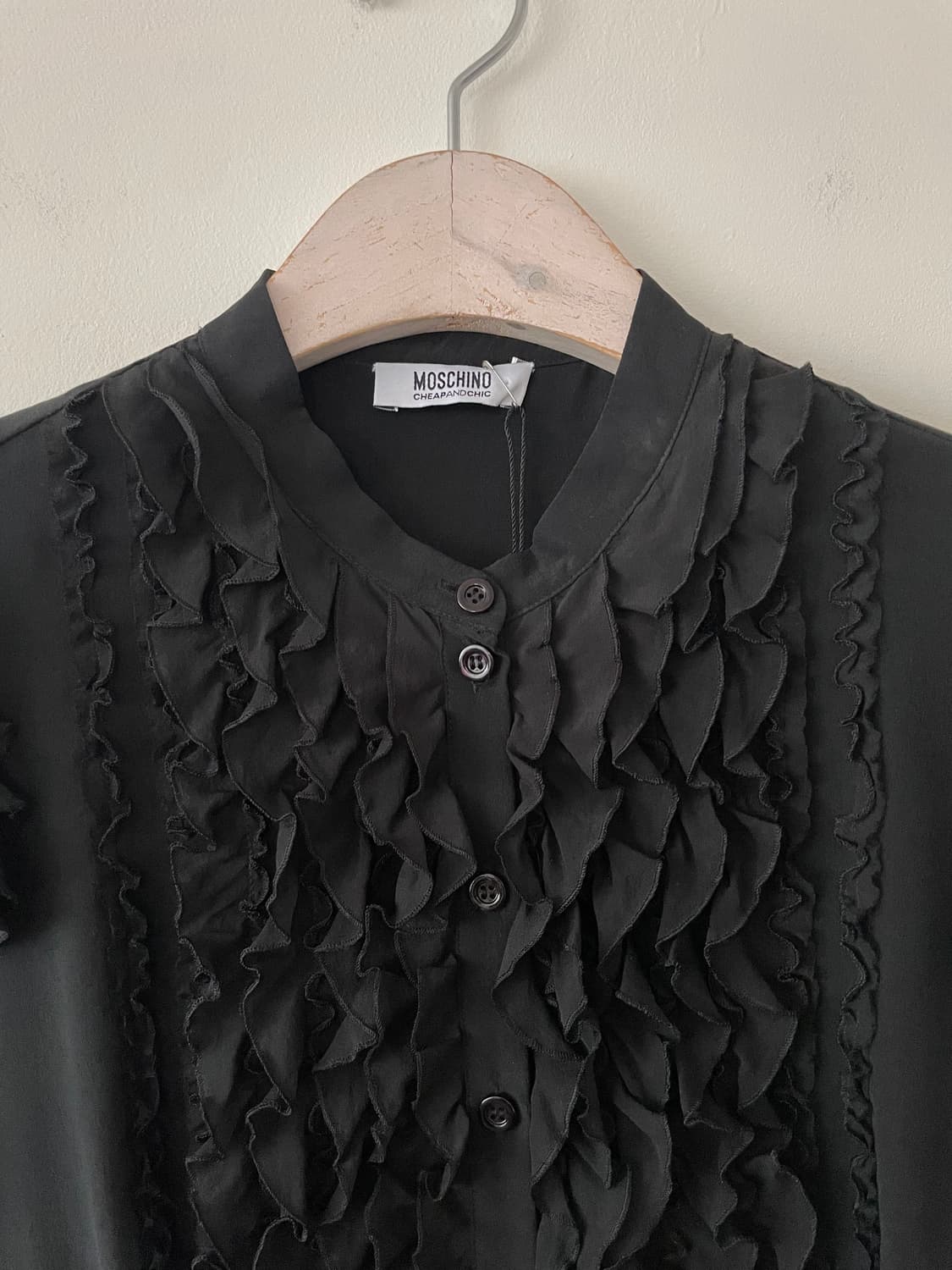 MOSCHINO frill cap sleeve silk blouse 상품이미지2