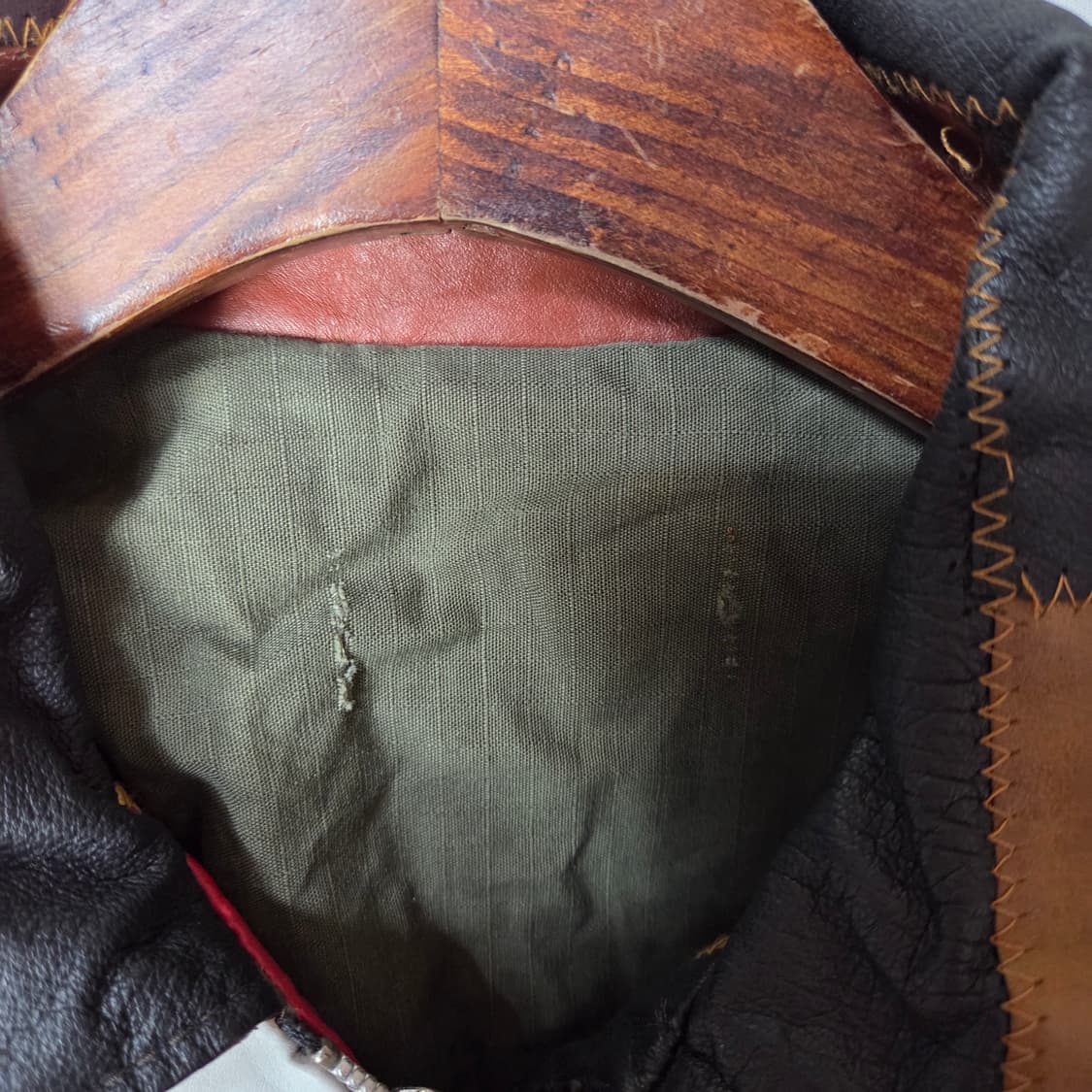 [Vintage] 빈티지 패치워크 커스텀 레더 자켓 상품이미지5