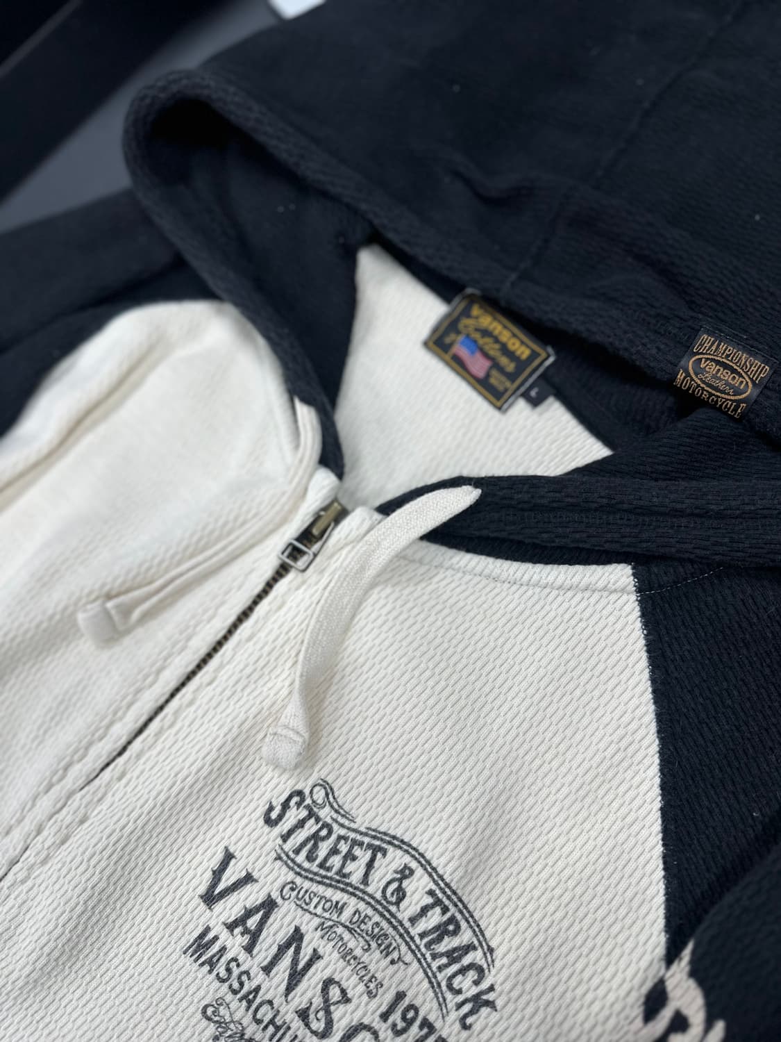 벤슨 코튼스 배색 와플 후드 집업 상품이미지6