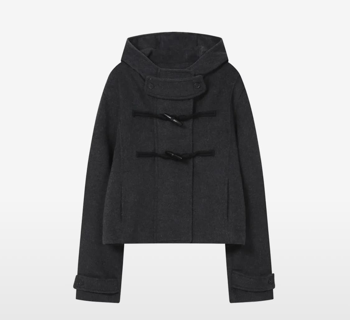 미세키서울 더플 후디 숏코트 차콜 상품이미지1