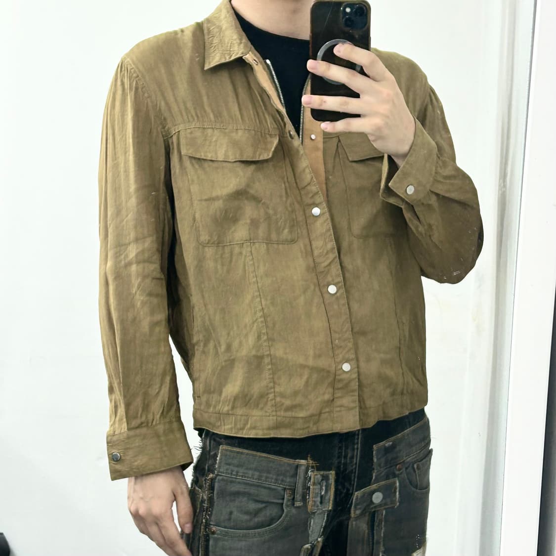 솔리드옴므 린넨 트러커 자켓 상품이미지1
