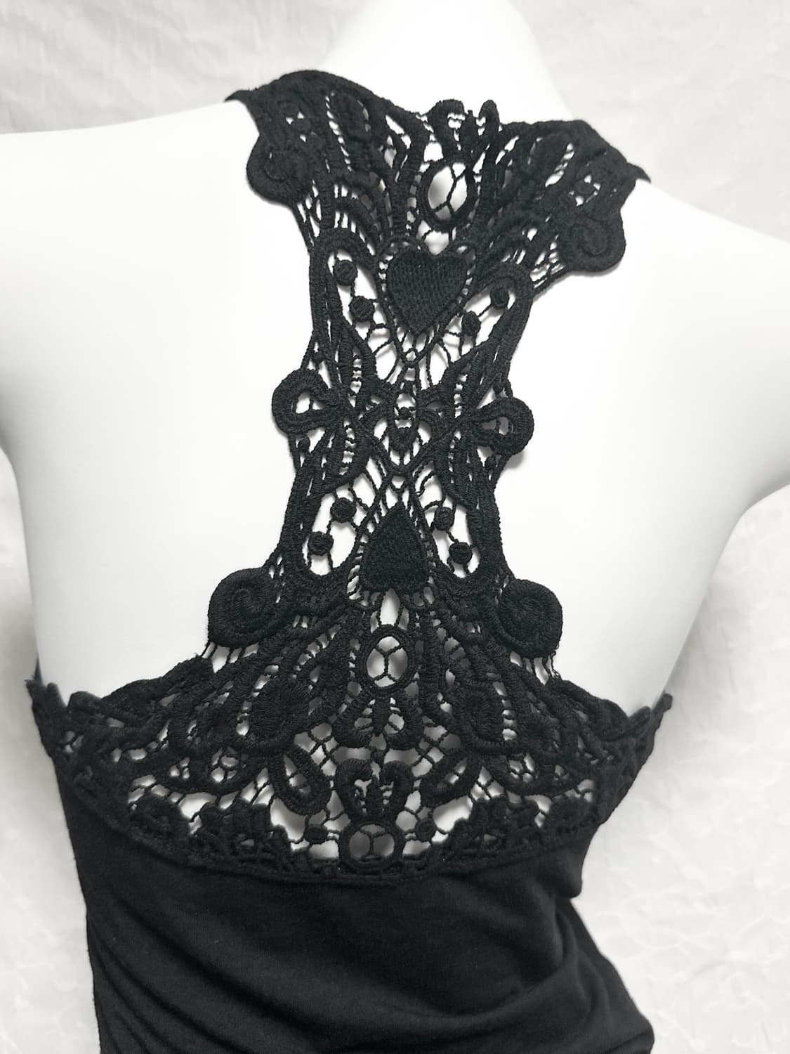 빈티지 갸루 펑크 큐빅 크로쉐 슬리브리스 탑 상품이미지4