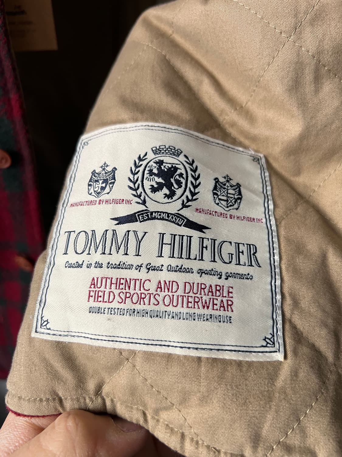 [L]90's 타미힐피거 USA 퀄팅 체크 울 베스트 상품이미지6