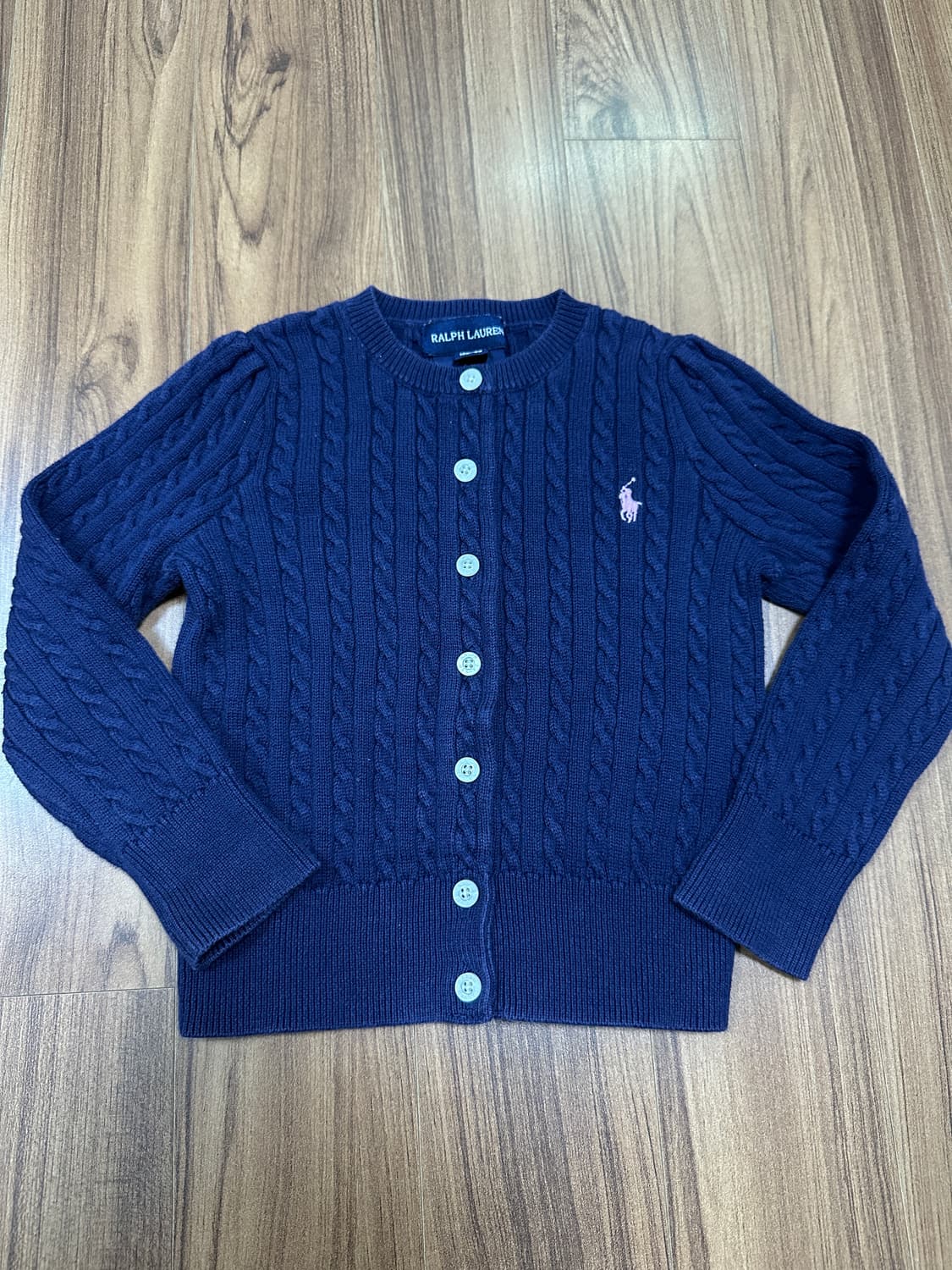 폴로 키즈 네이비 꽈배기 가디건 3/3T 상품이미지1