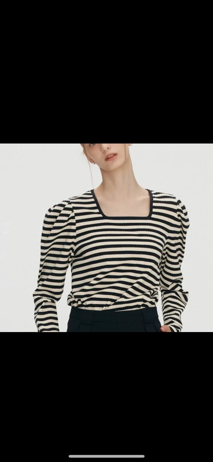 비뮤즈맨션 스퀘어넥 퍼프 탑 상품이미지1