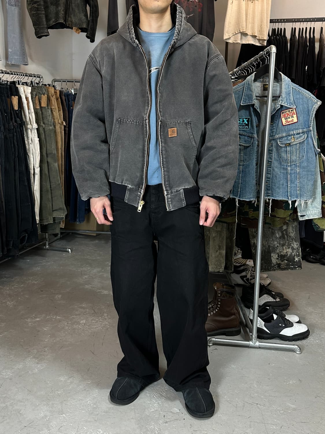 OG 칼하트 J130 BLK 액티브 자켓 칼하트 후드 자켓 상품이미지9