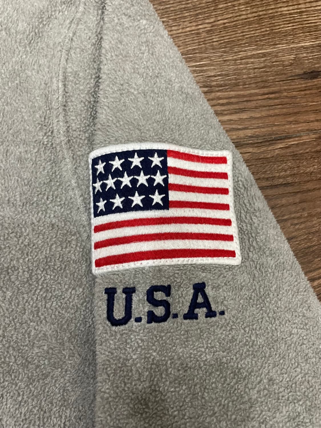 폴로 랄프로렌 빅로고 성조기 USA 로고 플리스 반집업 스웻셔츠 상품이미지4