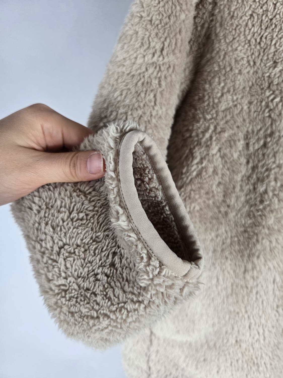 [무료배송]유니클로 M 여성 보아털 후리스 플리스 자켓 베이지 상품이미지4