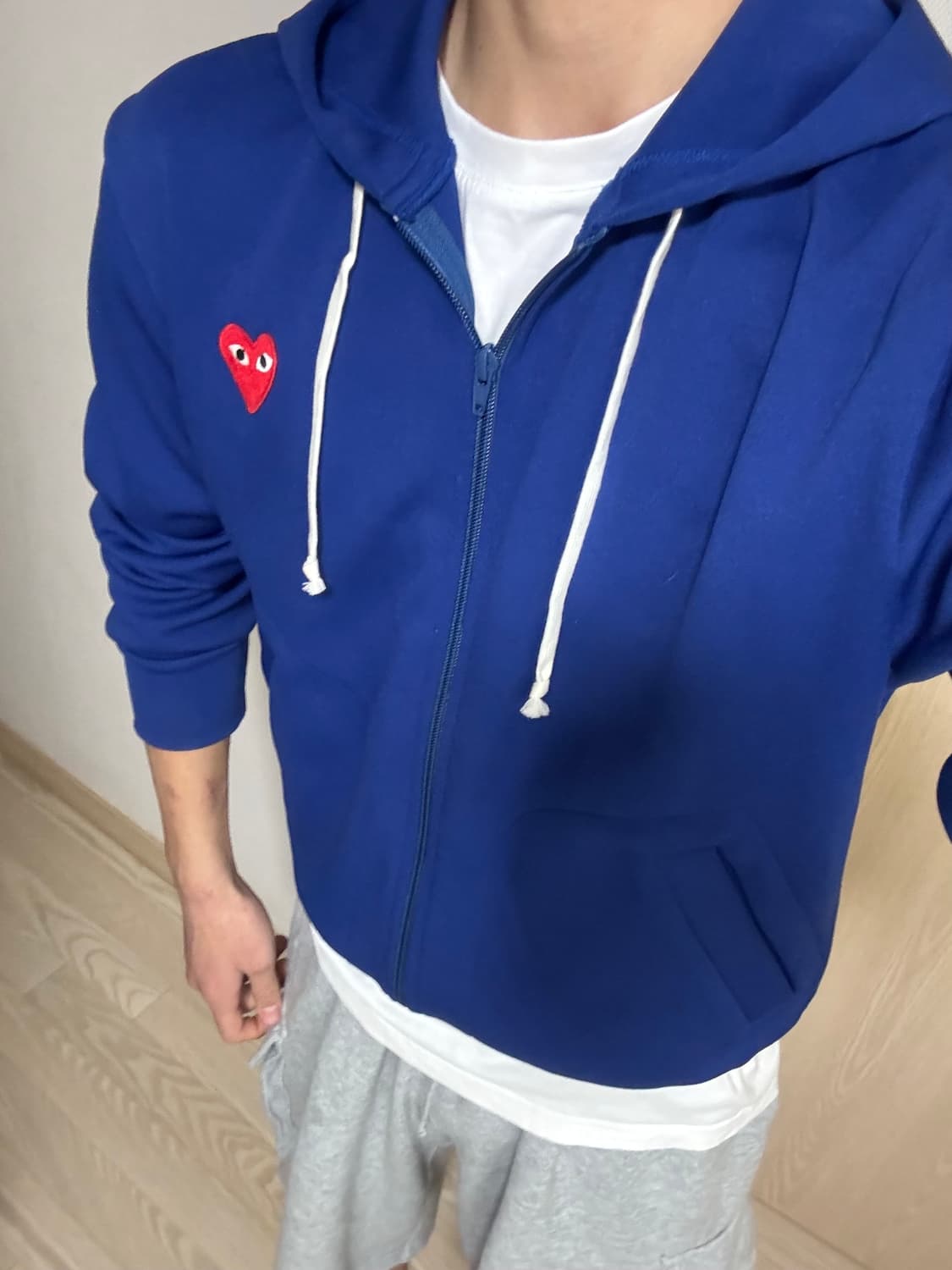 꼼데가르송 후드집업 블루 M 상품이미지9