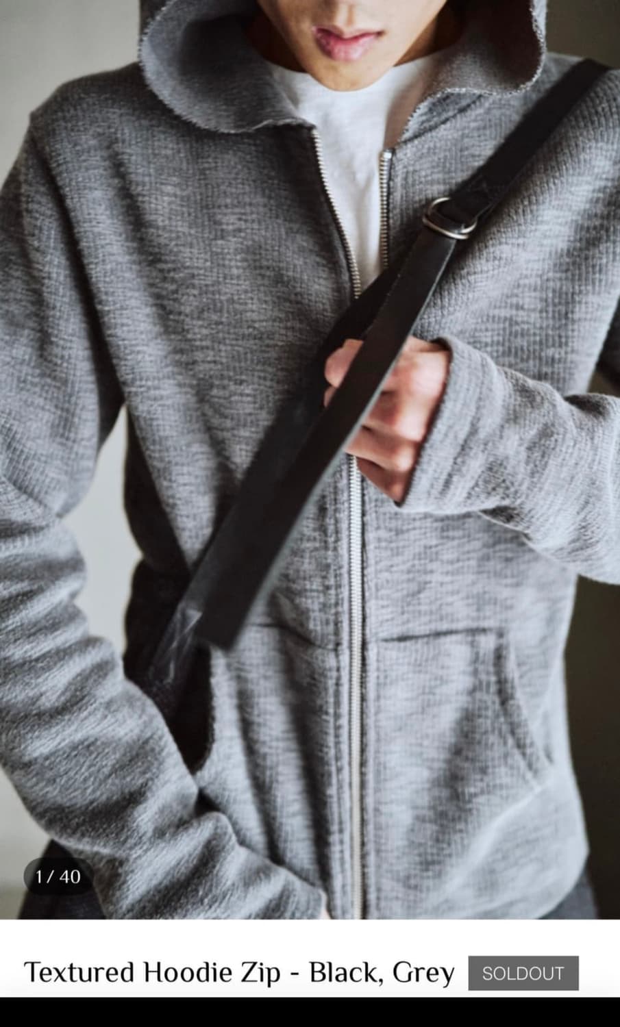 모노프리베 텍스쳐 후드집업 그레이 3 구해요 상품이미지1