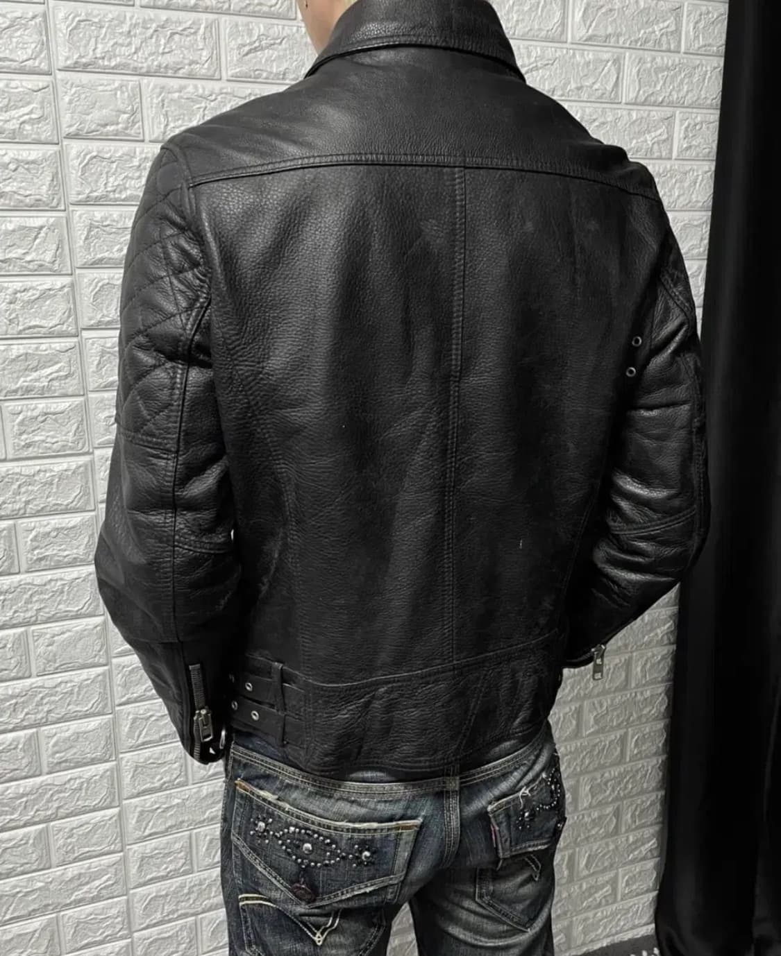 쇼트 Schott nyc 블랙 퀼팅 가죽 라이더 레더자켓 L 상품이미지2