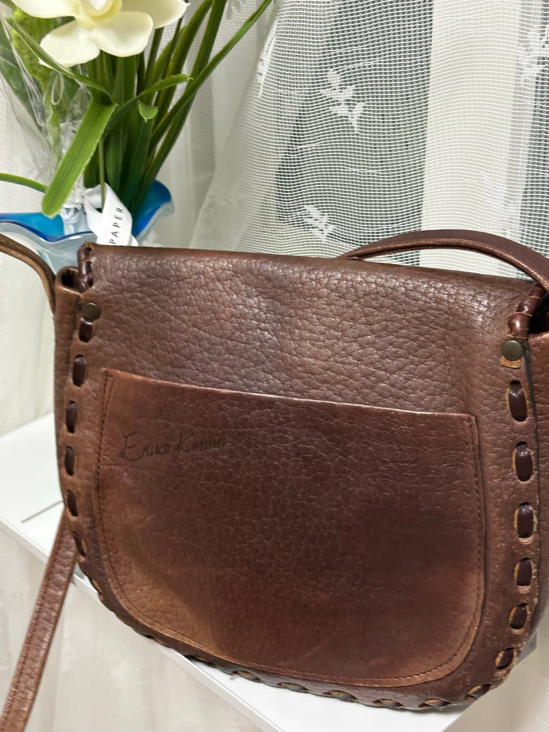 레더 브라운 빈티지 백  상품이미지4