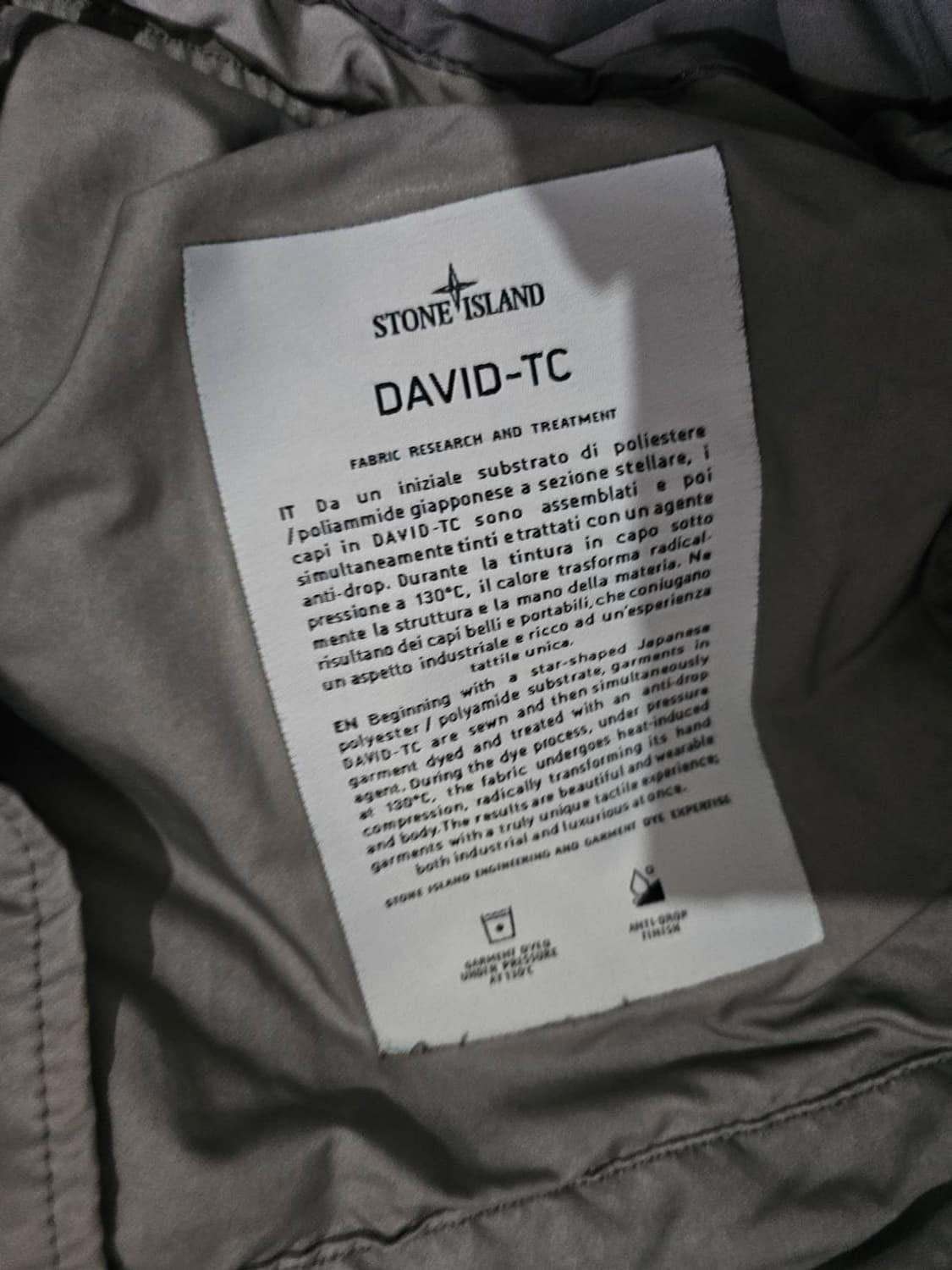 백화점판 정품 스톤아일랜드 다비드 TC 자켓 90 / S 상품이미지9