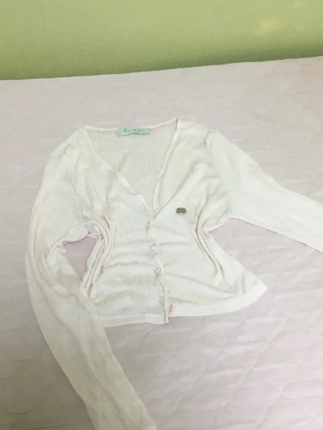 뽀용 연핑크 히메갸루 슬림핏 가디건 빈티지 상품이미지2