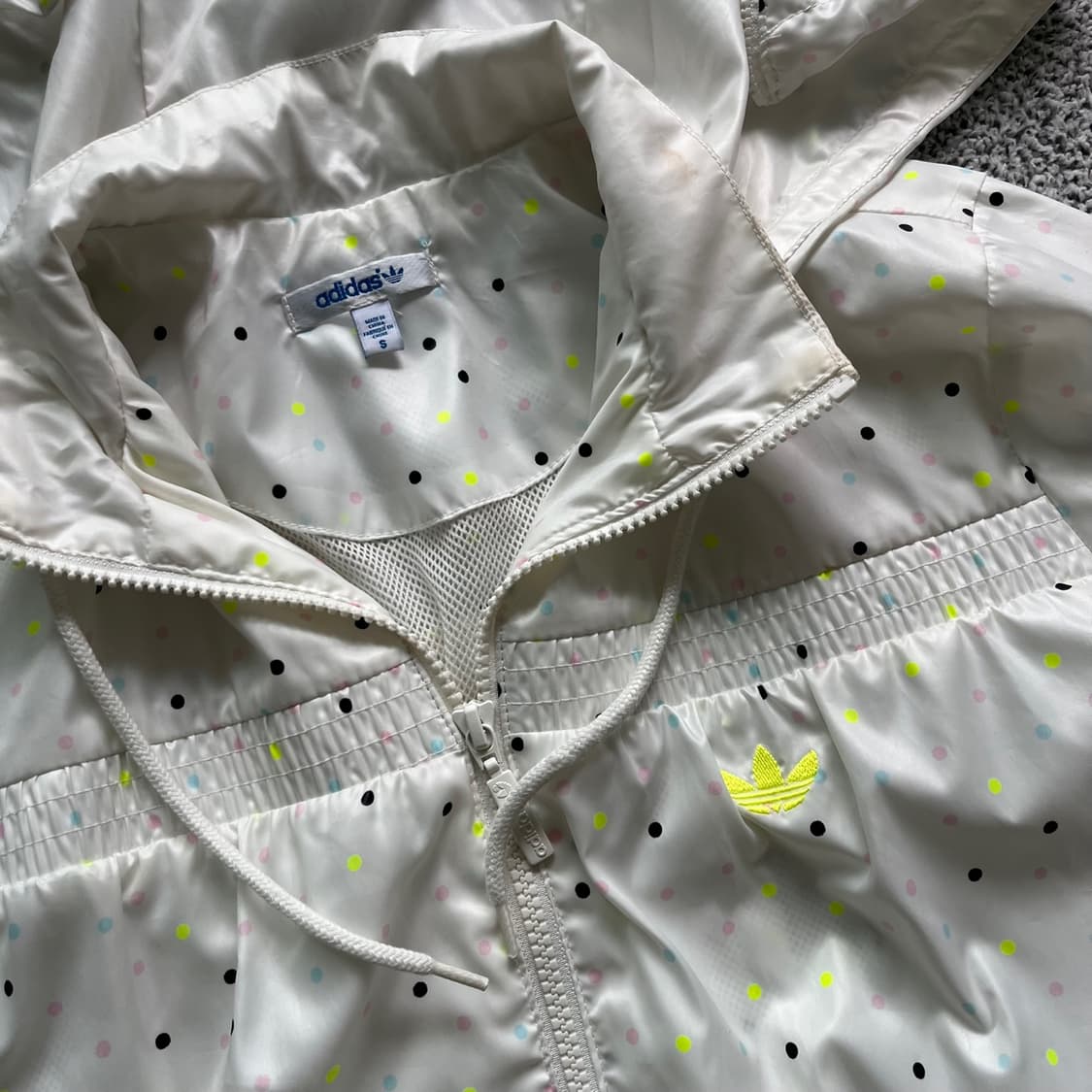 Adidas . 아디다스 트레포일 후디 네온 도트 바람막이 상품이미지4