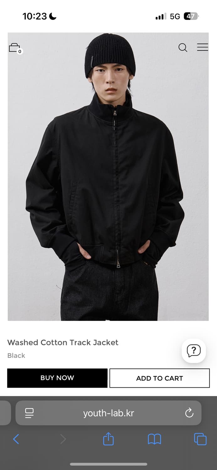 유스 워시드 코튼 트랙 자켓 S 상품이미지1